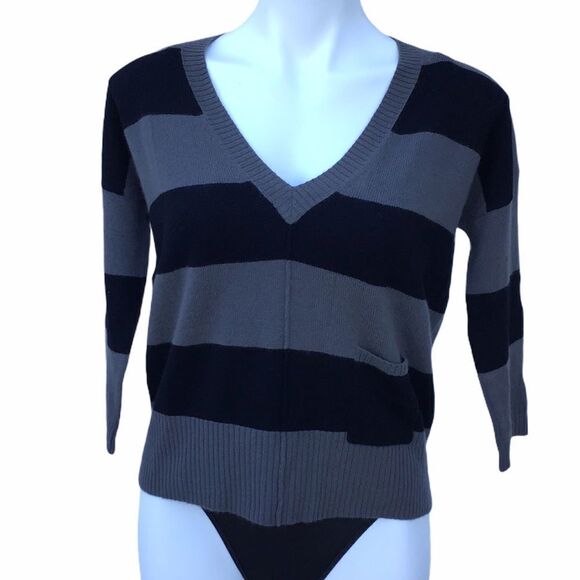 autumn cashmere Cashmere Sweater 3/4 Sleeve Pullover V-Neck Size Small - Picture 9 of 13